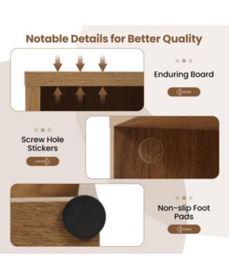 2-Cube Bookcase Floor Standing Open Bookshelf with 5-Position Adjustable Shelf