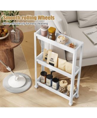 3-Tier Slim Rolling Storage Cart 2-Pack Mobile Bathroom Organizer with Wheels