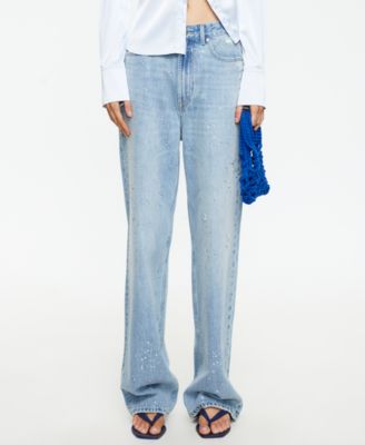 Women's Diamante Straight Cotton Jeans