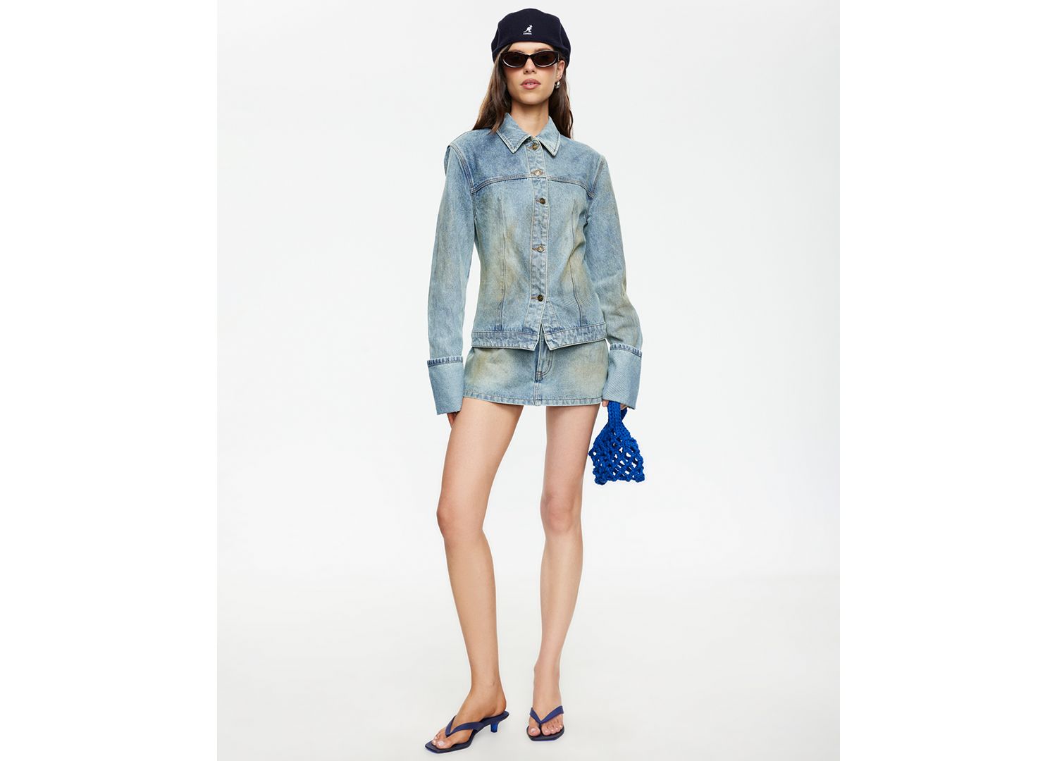 Women's The Bronx Spread Collar Button-Front Cotton Denim Jacket
