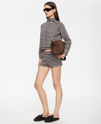 Women's Striped Funnel Neck Jacket