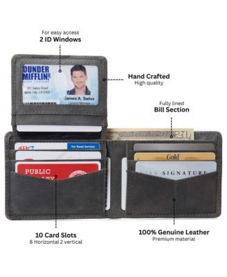 Men's Connor Executive Bifold Wallet | Business Passcase for Men | Premium Leather | Dual ID Windows | RFID Blocking | Gift Box Included
