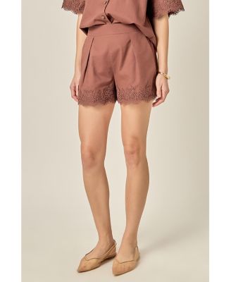 Women's Linen Lace Shorts