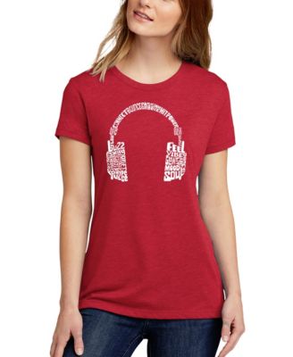Women's Premium Blend Mood Headphones Word Art T-Shirt