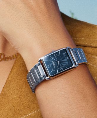 Unisex Elliot Silver Tone Stainless Steel Bracelet Watch, 32x26mm