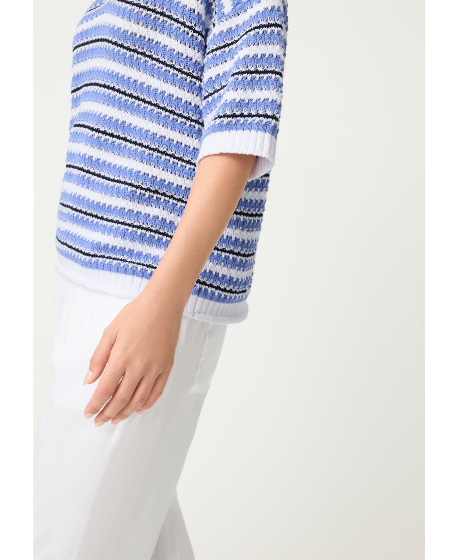 Women's Stripe Polo Sweater