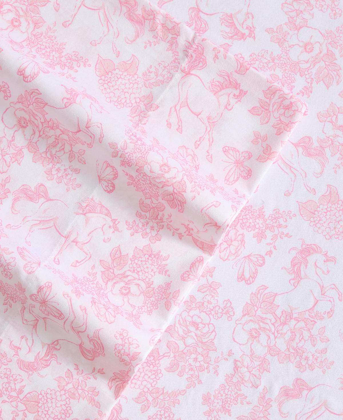 Laura Ashley Toile Unicorn Microfiber -Pc. Sheet Set