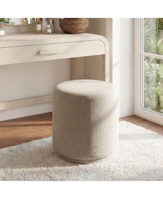 360 Swivel Upholstered Ottoman Footstool, Round Accent Stool