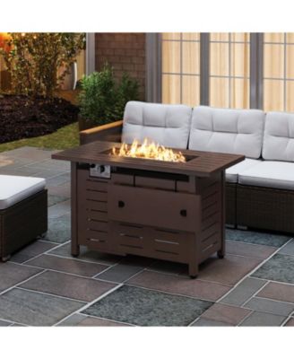 40 in Rectangle Propane Fire Pit Table 48000 BTU with Lava Rocks and Cover