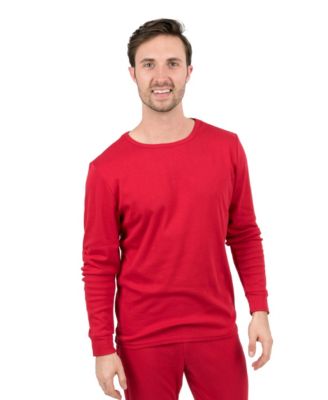Men's Matching Family Two Piece Cotton Long Sleeve Shirt and Pants Solid Color Pajamas