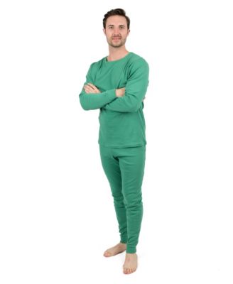 Men's Matching Family Two Piece Cotton Long Sleeve Shirt and Pants Solid Color Pajamas