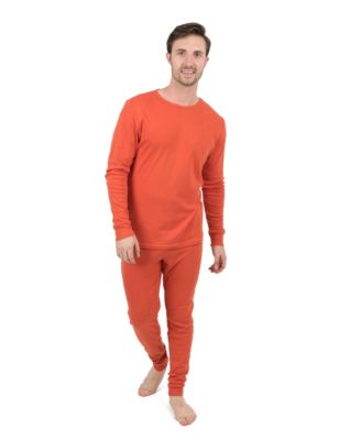 Men's Matching Family Two Piece Cotton Long Sleeve Shirt and Pants Solid Color Pajamas