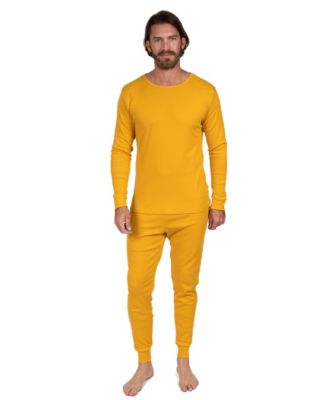Mens Matching Family Two Piece Cotton Long Sleeve Shirt and Pants Solid Color Pajamas