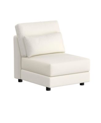 5-Piece Modular Linen Fabric Sectional Sofa with Ottoman, L-Shaped Convertible Living Room Set