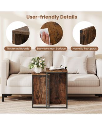 2-in-1 Nesting Coffee Table Set of 2 for Living Room and Bedroom