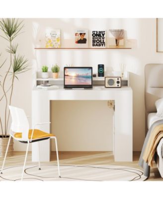 Computer Desk with Power Outlets and 2 Bookcases