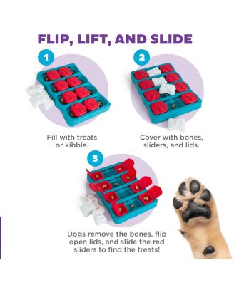 Paw N Play Interactive Dog Puzzle Level 2 Intermediate Enrichment Treat Feeder Slow Eating Mental Stimulation