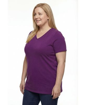 Women's Plus Size Perfect Short-Sleeve V-Neck Tunic Top