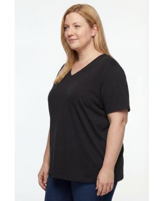 Women's Plus Size Perfect Short-Sleeve V-Neck Tunic Top
