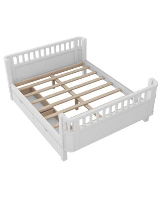   Wood Platform Bed with Rails