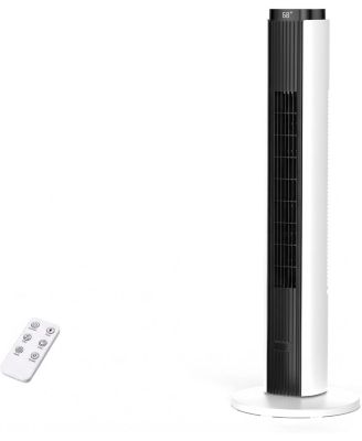 37-Inch Oscillating Tower Fan with Remote and Washable Impeller