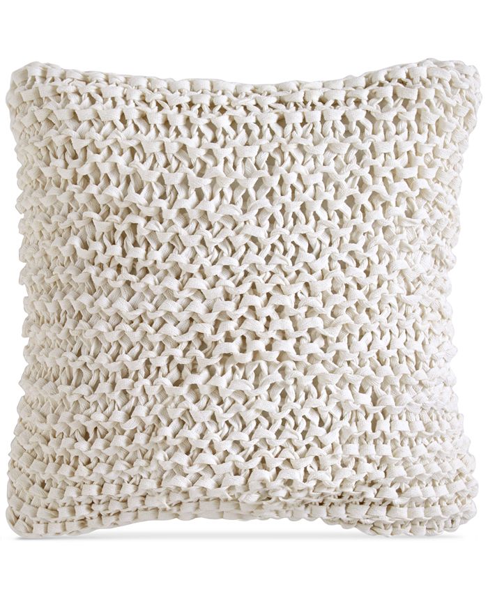 DKNY CLOSEOUT! City Pleat White 14" x 14" Decorative Pillow Macy's