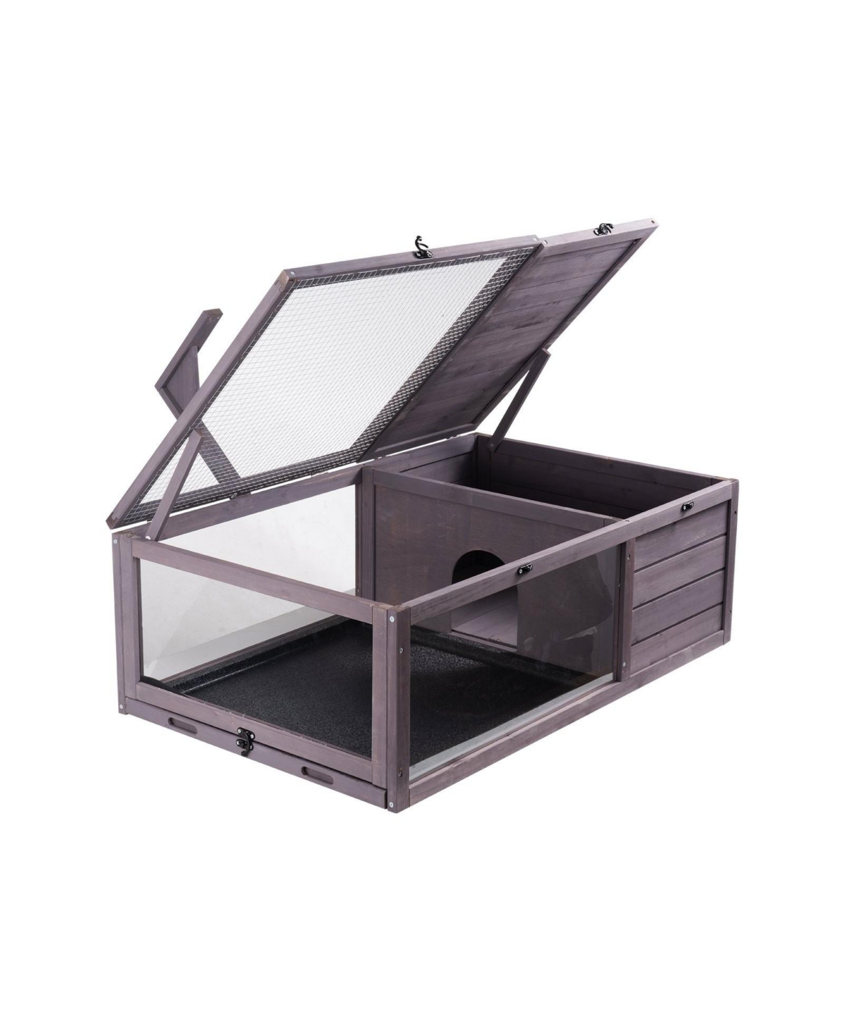 Sugift Tortoise Habitat, Wooden Enclosure with Light Stand, for Reptiles and Small Pets