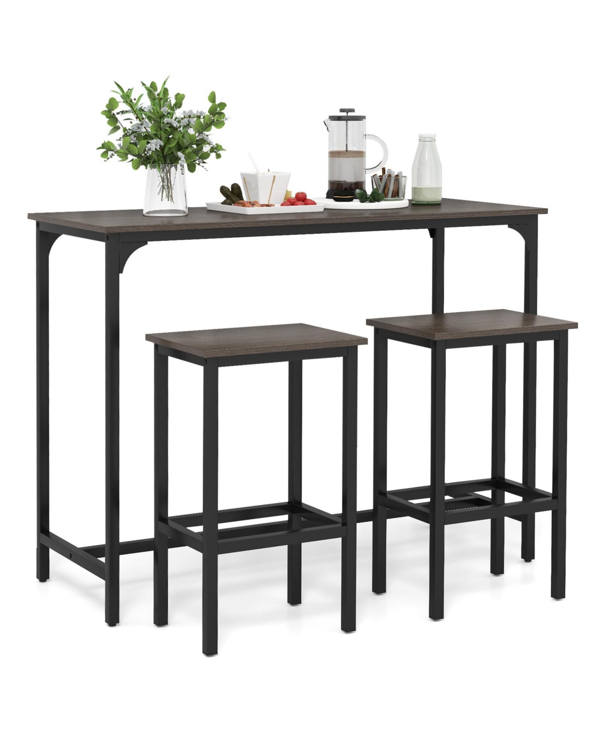 Sugift Industrial Counter Height Dining Set with Table and Stools