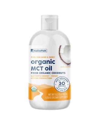 MCT Oil, 30 Servings - Premium C8 and C10 from Coconuts - for Keto Coffee, Energy and Focus - Flavorless, Non-GMO, (15.2 fl oz)