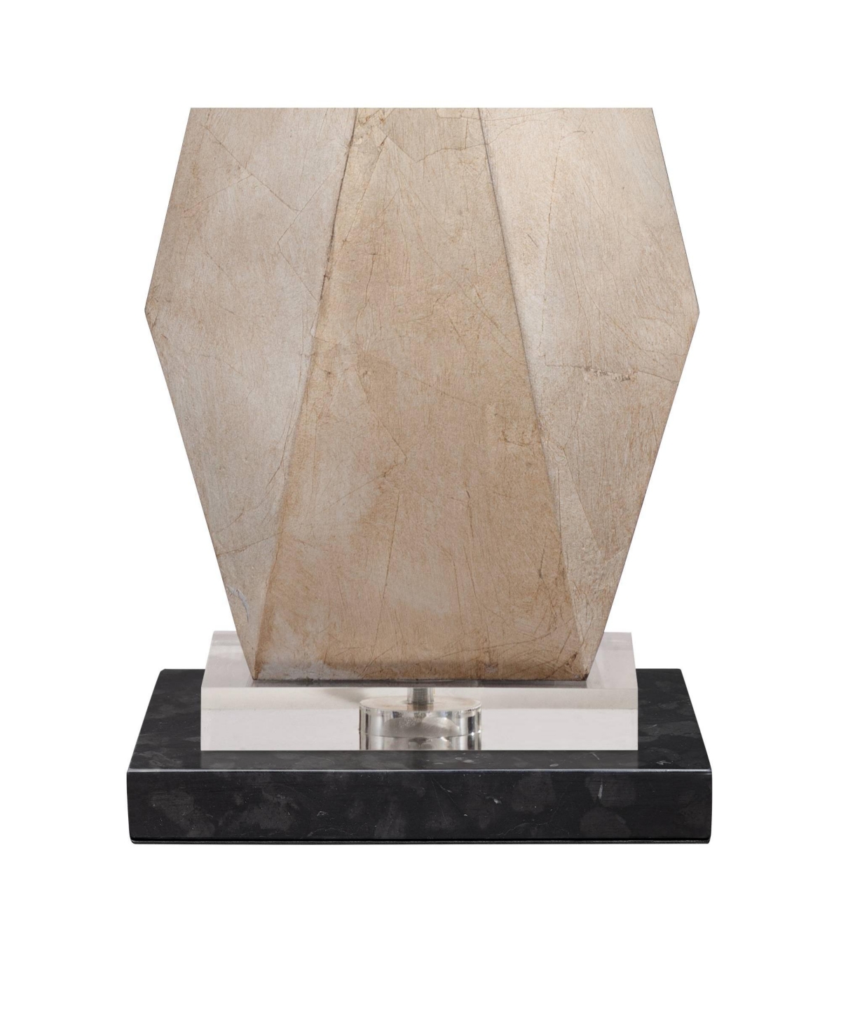 Possini Euro Design Modern Table Lamp with Marble Riser 32 1/2" Tall Champagne Drum Shade for Bedroom Living