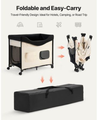 Elevated Lounge Foldable Bunk Pet Bed With Wheels