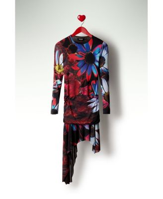 Women's Asymmetric Printed Dress