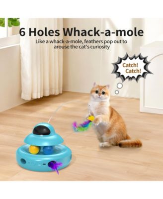 4-in-1 Interactive Cat Toy Automatic Self Play USB Rechargeable Butterfly Feather Track Balls Laser