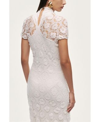 Women's High-Neck Lace Maxi Dress