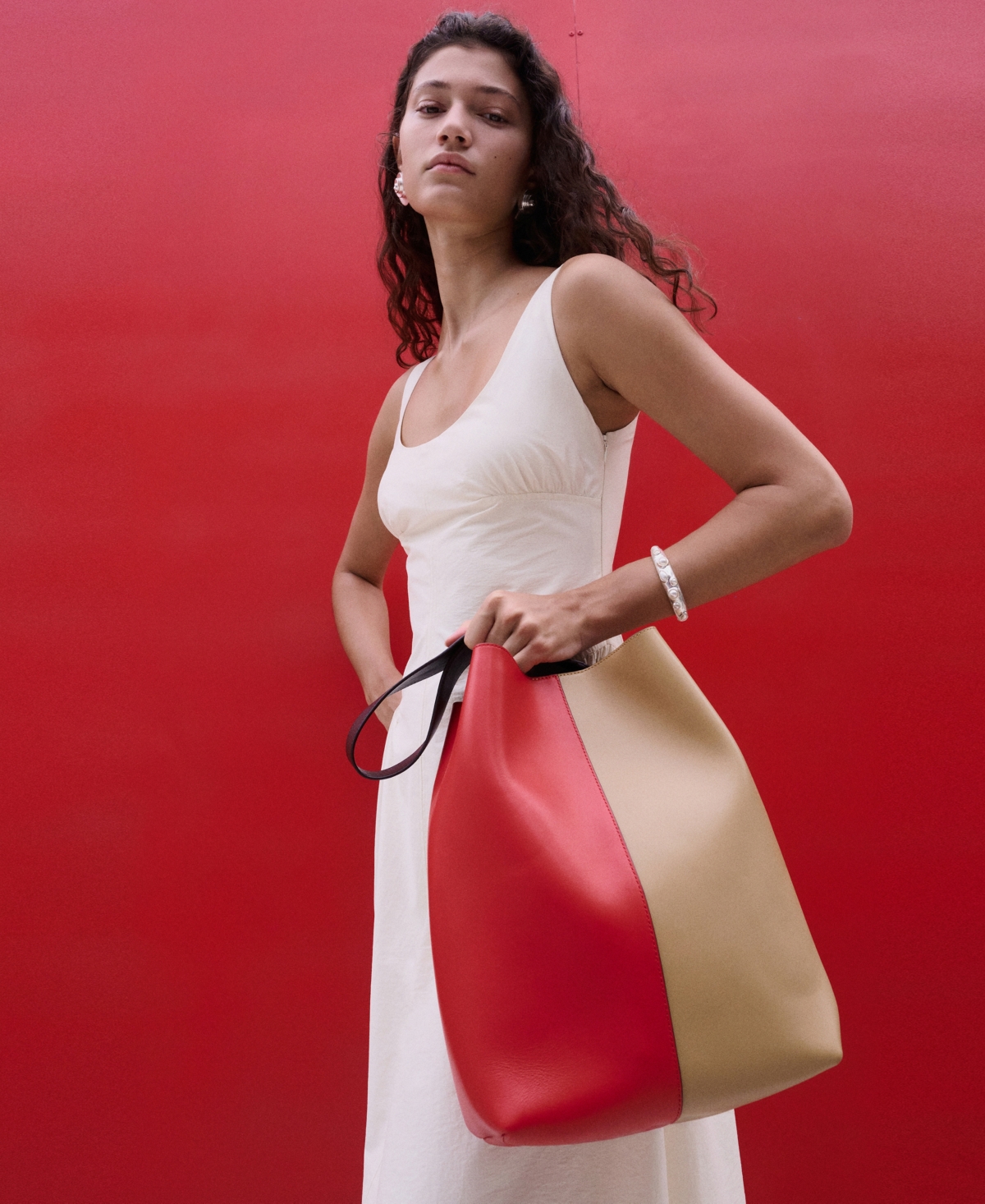 Selection Mango Women's Leather Bucket Bag