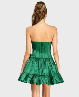 Juniors' Sleeveless Taffeta Fit & Flare Dress