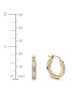 2-Pc. Set Crystal Small Hoop Earrings in Silver-Plate & Gold-Plate, 0.65"