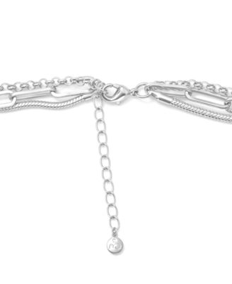 Triple Row 16" Chain Necklace in Silver Plate or Gold Plate