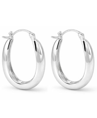 High Polished Oval Hoop Earring