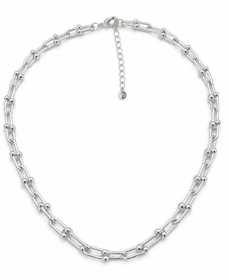 Fine Silver-Plated or 18K Gold-Plated Graduated Chain Link Necklace