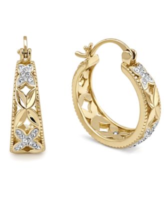 Crystal 18K Gold Plated Hoop Earring
