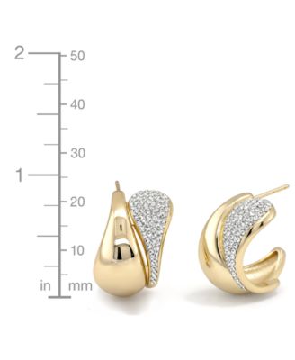 Crystal Double Teardrop C Hoop Earring