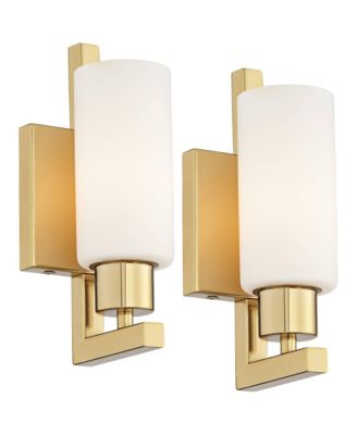 Possini Euro Irina 10" High Satin Brass Wall Sconce Set of 2