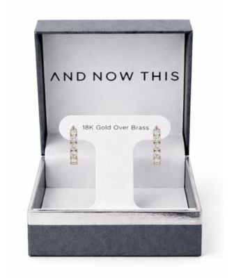 Cubic Zirconia Inside Outside Hoop Earring