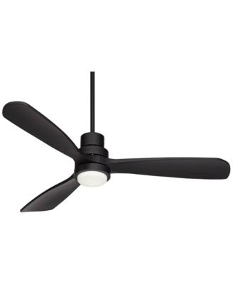 52" Delta DC Modern Indoor Outdoor Ceiling Fan 3 Blade CCT LED Light Remote Control Matte Black Finish Bedroom DC Motor