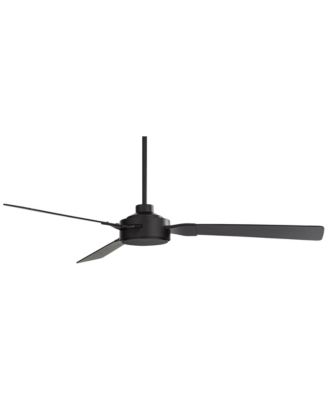 60" Invictus Indoor Outdoor Ceiling Fan 3 Blade Remote Control Matte Black Finish Dark Walnut Wood Finish Blades Damp Rated