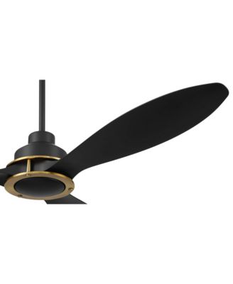 56" Veyron Modern Indoor Outdoor Ceiling Fan 3 Blade LED Light Remote Control Matte Black Finish Bedroom Damp Rated
