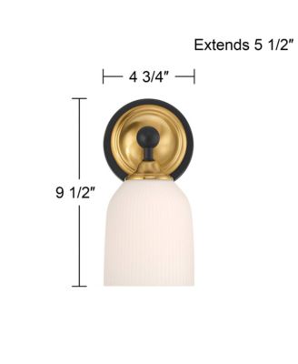 Possini Euro Zaragoza 9 1/2" High Gold and Matte Black Wall Sconce