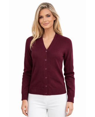 Women's Merino Wool Light Weight Cardigan Ultra Soft Fine Gauge V Neck Sweaters