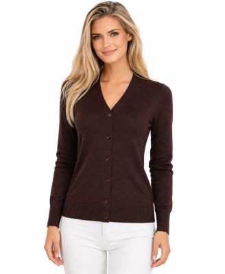 Women's Merino Wool Light Weight Cardigan Ultra Soft Fine Gauge V Neck Sweaters